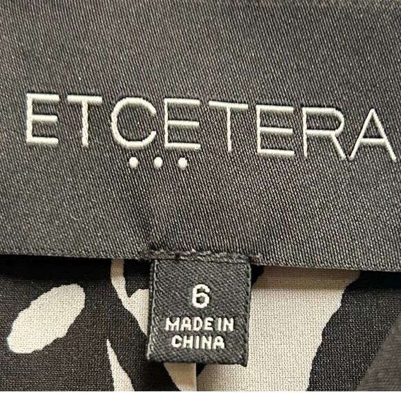 Etcetera Black Canvas Jacket with Leather Trim, Size 6 - Picture 4 of 6